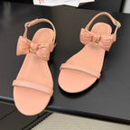 CHANEL FLAT SANDALS 5 MM IN PEACH PINK CALFSKIN