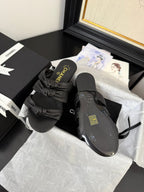CHANEL 25C Three Strap Mule Black Lambskin 233557