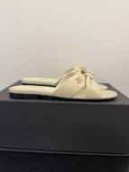 CHANEL LACE MULE 2 CM IN WHITE CREAM LAMBSKIN