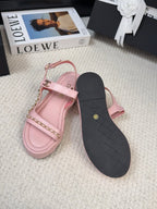 CHANEL THICK-SOLED SANDALS 55 MM IN LIGHT PINK CALFSKIN