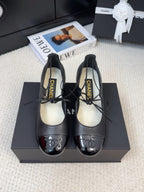 CHANEL MARY JANE PUMPS 55 MM IN BLACK LAMBSKIN