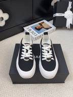 CHANEL TRAINERS SHOES IN BLACK FABRIC