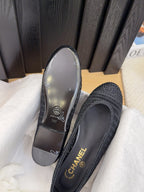 CHANEL 25 Ballet Flat Black Raffia