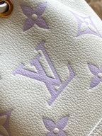 LOUIS VUITTON NANO NOÉ 16 IN WHITE PURPLE MONOGRAM EMBOSSED CALFSKIN