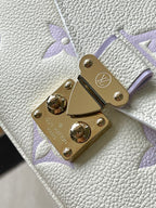 LOUIS VUITTON POCHETTE METIS EAST WEST 21 IN WHITE PURPLE MONOGRAM EMPREINTE LEATHER