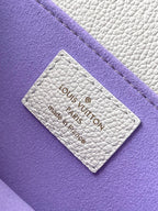 LOUIS VUITTON POCHETTE METIS EAST WEST 21 IN WHITE PURPLE MONOGRAM EMPREINTE LEATHER