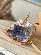 LOUIS VUITTON NANO NOÉ 16 IN LAGOON BLUE MONOGRAM TILES CANVAS