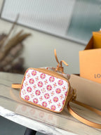 LOUIS VUITTON NANO NOÉ 16 IN CORAL MONOGRAM TILES CANVAS