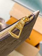 LOUIS VUITTON BUNDLE 28 IN TOURTERELLE WHITE MONOGRAM EMPREINTE LEATHER GOLD HARDWARE