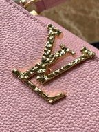 LOUIS VUITTON CAPUCINES EAST-WEST MINI 22 IN BLUSH PINK CALFSKIN GOLD HARDWARE