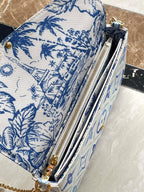 LOUIS VUITTON FÉLICIE POCHETTE 21 IN LAGOON BLUE MONOGRAM TILES CANVAS