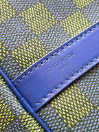 LOUIS VUITTON KEEPALL BANDOULIÈRE 45 IN BLUE GREEN DAMIER HERITAGE COATED CANVAS