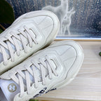 GUCCI COUPLE TRAINER WHITE CALFSKIN WITH LEMON ICON