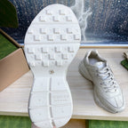 GUCCI COUPLE TRAINER WHITE CALFSKIN WITH LIP ICON