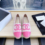 CHANEL ESPADRILLES PLATFORM IN PINK TWEED