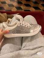 GUCCI SCREENER SNEAKER SILVER CALFSKIN UNIQUE