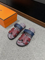 HERMES CHYPRE SANDAL BURNT UMBER CALFSKIN UNIQUE