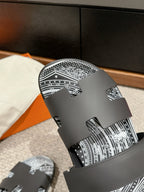 HERMES CHYPRE SANDAL BLACK CALFSKIN UNIQUE