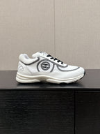 CHANEL CLASSIC TRAINER IN WHITE MIX BLACK FABRIC
