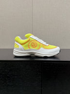 CHANEL CLASSIC TRAINER IN YELLOW MIX WHITE FABRIC