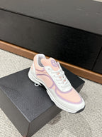 CHANEL CLASSIC TRAINER IN LIGHT PINK MIX WHITE FABRIC
