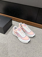 CHANEL CLASSIC TRAINER IN LIGHT PINK MIX WHITE FABRIC