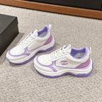 CHANEL CLASSIC SNEAKER IN WHITE MIX IRIS PURPLE LAMBSKIN
