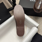 CHANEL 25C Moasins Chocolate Patent Leather