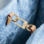 LOUIS VUITTON LET GO PM 28 IN LIGHT BLUE MONOGRAM DENIM GOLD HARDWARE