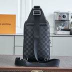 LOUIS VUITTON AVENUE SLINGBAG 31 IN BLACK DAMIER INFINI CALFSKIN