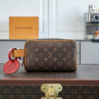 LOUIS VUITTON LOCKER DOPP KIT 23 IN BROWN MONOGRAM DUST CANVAS