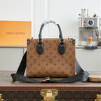 LOUIS VUITTON ONTHEGO PM 25 IN BROWN MONOGRAM CANVAS WITH DUCK SHAPE