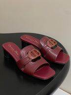 DIOR HIGH HEEL CLASSIC MONTAIGNE 40 MM 25S IN DARK RED LAMBSKIN WITH CD LOGO