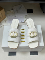 DIOR HIGH HEEL CLASSIC MONTAIGNE 40 MM 25S IN WHITE LAMBSKIN WITH CD LOGO