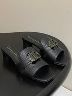DIOR HIGH HEEL CLASSIC MONTAIGNE 40 MM 25S IN BLACK LAMBSKIN WITH CD LOGO