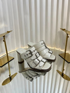 DIOR PUNK HEEL SLIDES 25S 80MM IN WHITE CALFSKIN