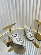 DIOR PUNK HEEL SLIDES 25S 80MM IN WHITE CALFSKIN