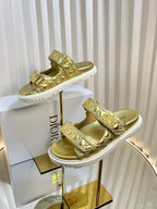 DIOR ACT SLIDES 25MM IN GOLD PATENT CALFSKIN