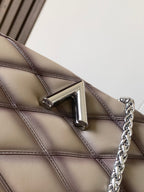LOUIS VUITTON LV 25S GO-14 MM 23 IN BROWN QUILTED LAMBSKIN SILVER HARDWARE