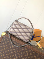 LOUIS VUITTON LV 25S GO-14 MM 23 IN BROWN QUILTED LAMBSKIN SILVER HARDWARE
