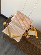 LOUIS VUITTON LV 25S GO-14 MM 23 IN LIGHT PINK QUILTED LAMBSKIN GOLD HARDWRE