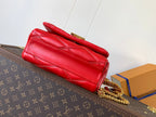 LOUIS VUITTON LV 25S GO-14 MM 23 IN CRIMSON RED QUILTED LAMBSKIN GOLD HARDWRE