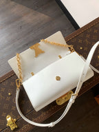 LOUIS VUITTON WALLET ON CHAIN CAPUCINES 23 IN WHITE SMOOTH CALFSKIN GOLD HARDWARE