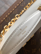 LOUIS VUITTON WALLET ON CHAIN CAPUCINES 23 IN WHITE SMOOTH CALFSKIN GOLD HARDWARE