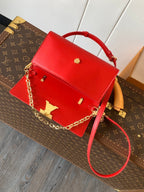 LOUIS VUITTON WALLET ON CHAIN CAPUCINES 23 IN RED SMOOTH CALFSKIN GOLD HARDWARE