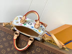 LOUIS VUITTON NANO SPEEDY BAG 16 IN COLORFUL MONOGRAM PATTERN AND WHITE COATED CANVAS