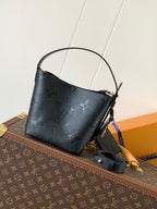LOUIS VUITTON ALL IN BB BAG 18 IN BLACK EMBOSSED COWHIDE
