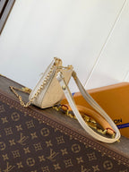 LOUIS VUITTON EASY POUCH ON STRAP 19 IN BEIGE MONOGRAM EMPREINTE LEATHER