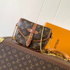 LOUIS VUITTON LV 25S DUO BB BAG 19 IN BROWN MONOGRAM COATED CANVAS AND CALFSKIN