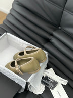 CHANEL MARY JANE SHOES BEIGE ECRU LAMBSKIN